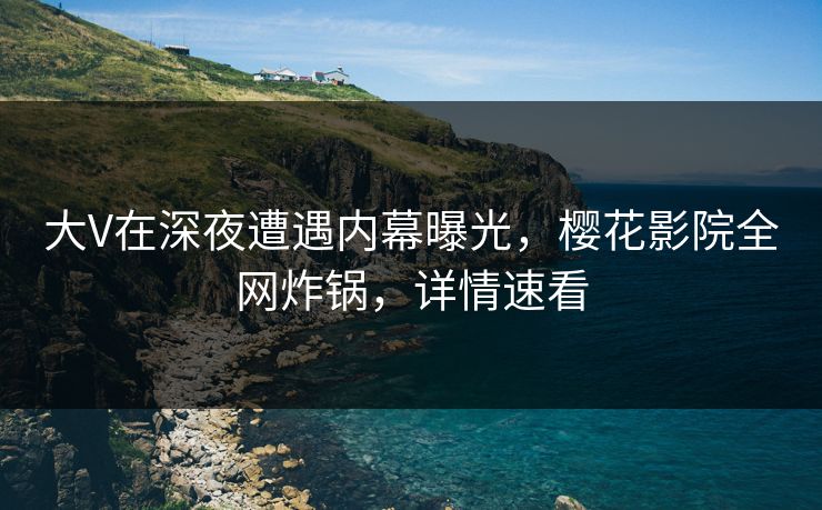 大V在深夜遭遇内幕曝光，樱花影院全网炸锅，详情速看